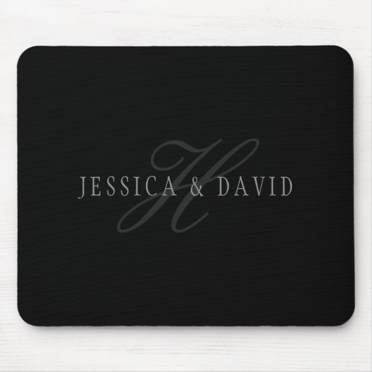 Tapis De Souris Nom et nom de famille des couples Monogramme (Devant)