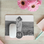Tapis De Souris Nom et photo personnalisés minimalistes Pastel Pin<br><div class="desc">Nom et photo personnalisés minimalistes Pastel Pink</div>