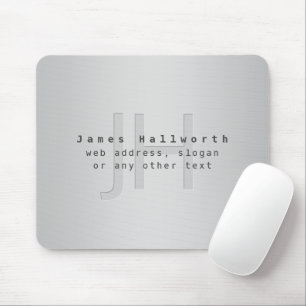 Tapis De Souris Nom et Slogan modifiable moderne   Gradient gris