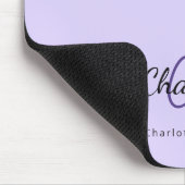 Tapis De Souris Nom initial du monogramme violet lavande (Coin)
