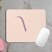 Tapis De Souris Nom initial personnalisé Fille propre Script Blush
