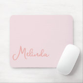 Tapis De Souris Nom moderne Chic Blush Pink Pad souris (Avec souris)