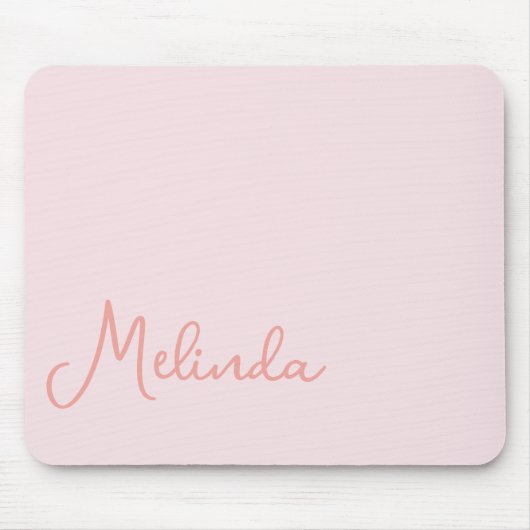 Tapis De Souris Nom moderne Chic Blush Pink Pad souris (Devant)