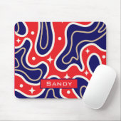 Tapis De Souris nom monogramme coloré groovy (Avec souris)