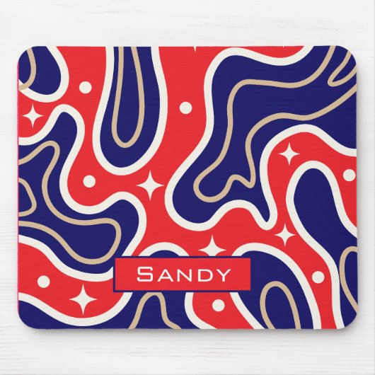 Tapis De Souris nom monogramme coloré groovy (Devant)