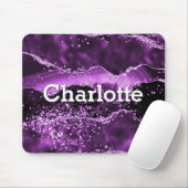 Tapis De Souris Nom monogramme de marbre d'agneau pourpre (Avec souris)