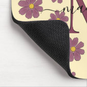 Tapis De Souris Nom monogramme et Motif initial de fleurs mûres (Coin)