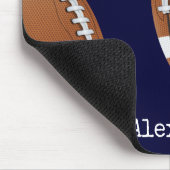 Tapis De Souris Nom monogramme Football Marine Bleu (Coin)