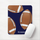 Tapis De Souris Nom monogramme Football Marine Bleu (Avec souris)