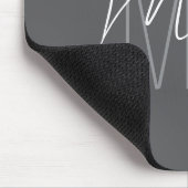 Tapis De Souris Nom Monogramme moderne Script Grey (Coin)
