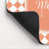 Tapis De Souris Nom Monogrammé - orange clair tendance (Coin)