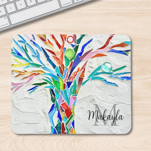 Tapis De Souris Nom Mosaïque de monogramme