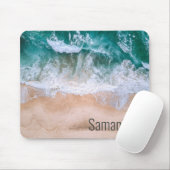 Tapis De Souris Nom personnalisé Beach Waves Ocean Surf (Avec souris)