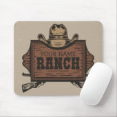 Tapis De Souris NOM PERSONNALISÉ Canons Cowboy Connexion Western R (Avec souris)