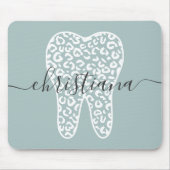 Tapis De Souris Nom personnalisé Dental Empreinte de léopard Tooth (Devant)