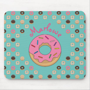 Tapis De Souris Nom personnalisé Donuts émaillés