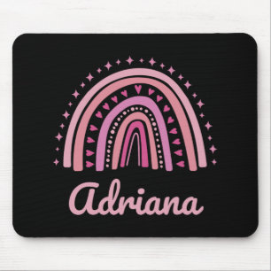 Tapis De Souris Nom Personnalisé Drôle Femmes Rose Arc-en-ciel Adr