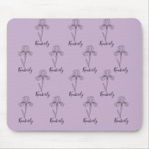 Tapis De Souris Nom personnalisé Février iris Fleur de naissance