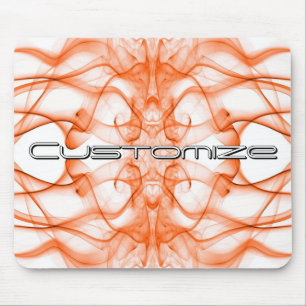 Tapis De Souris Nom personnalisé Fumée Orange Symétrique Blanc