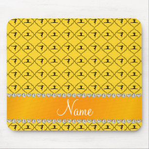 Tapis De Souris Nom personnalisé jaune marocain gymnastique