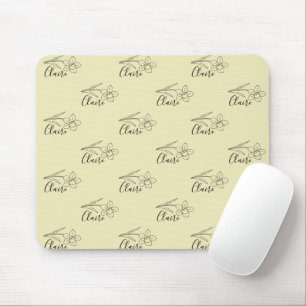 Tapis De Souris Nom personnalisé Jonquille de mars Fleur de naissa