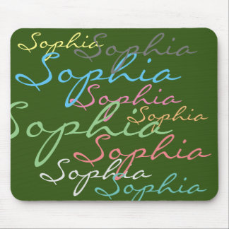 Tapis De Souris Nom personnalisé Maximaliste Moderne Typographie u