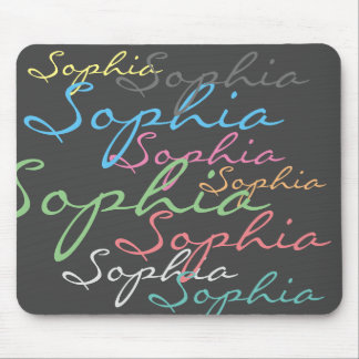 Tapis De Souris Nom personnalisé Maximaliste Moderne Typographie u