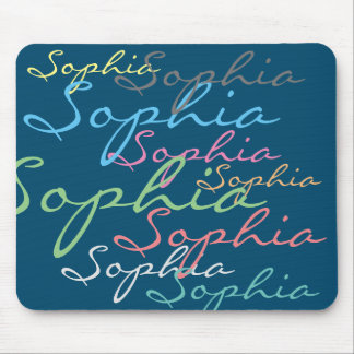 Tapis De Souris Nom personnalisé Maximaliste Moderne Typographie u