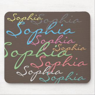 Tapis De Souris Nom personnalisé Maximaliste Moderne Typographie u