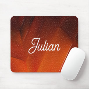 Tapis De Souris Nom personnalisé motif texturé orange