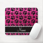 Tapis De Souris Nom personnalisé neon hot rose parties scintillant (Avec souris)
