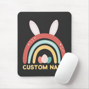 Tapis De Souris Nom personnalisé Œuf Arc-en-Ciel Lapin Oreille Mig
