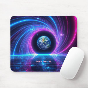 Tapis De Souris Nom personnalisé Portail Planète Néo Rétro 80