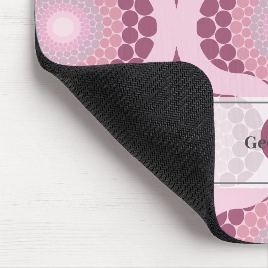 Tapis De Souris Nom personnalisé Retro Radiant Dusky Rose Dot Mand (Coin)