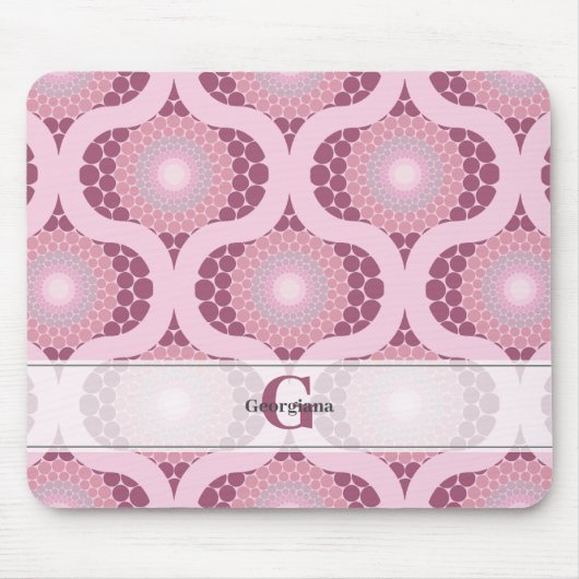 Tapis De Souris Nom personnalisé Retro Radiant Dusky Rose Dot Mand (Devant)