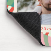 Tapis De Souris Nom personnalisé Rouge Vert rose Noël Photo (Coin)