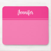 Tapis De Souris Nom personnalisé simple et joli rose chaud rayé (Devant)