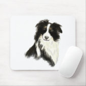 Tapis De Souris Nom personnalisé texte Bordure Collie chien animal (Avec souris)