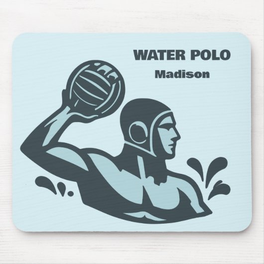 Tapis De Souris Nom personnalisé Water Polo (Devant)