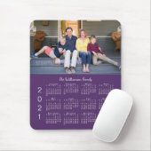 Tapis De Souris Nom photo personnalisé Purple 2021 Calendrier (Avec souris)
