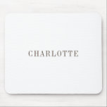 Tapis De Souris Nom professionnel minimaliste élégant<br><div class="desc">Différentes options de taille et de type,  Outil de création facile à utiliser. Vous n'avez qu'à modifier le nom.</div>