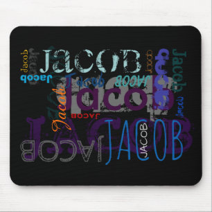 Tapis De Souris Nom répétitif personnalisé 5 lettres Mousepad