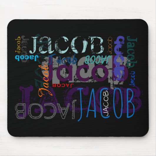 Tapis De Souris Nom répétitif personnalisé 5 lettres Mousepad (Devant)