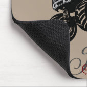 Tapis De Souris Nom rouillé des garçons noirs rouges Monogram Mons (Coin)