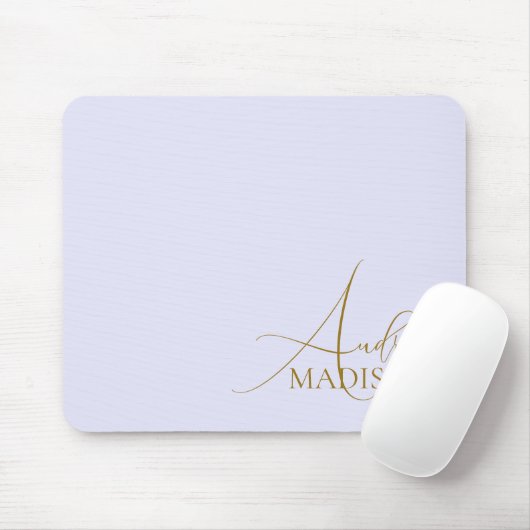 Tapis De Souris Nom Serif de script Purple Lavender (Avec souris)