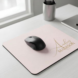 Tapis De Souris Nom Serif Script Rose