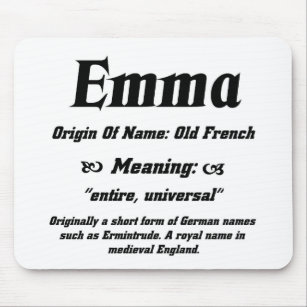 Tapis De Souris Nom Signifiant 'Emma'