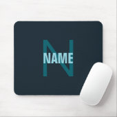 Tapis De Souris Nom simple en gras personnalisable en monogramme (Avec souris)
