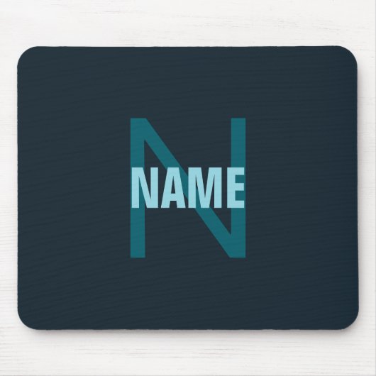 Tapis De Souris Nom simple en gras personnalisable en monogramme (Devant)
