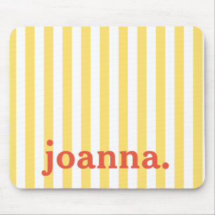 Tapis De Souris Nom / Vintage Classique Jaune & Blancs